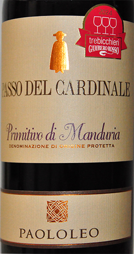 Etikett Primitivo di Manduria - PASSO DEL CARDINALE 2015 - Cantine Paolo Leo