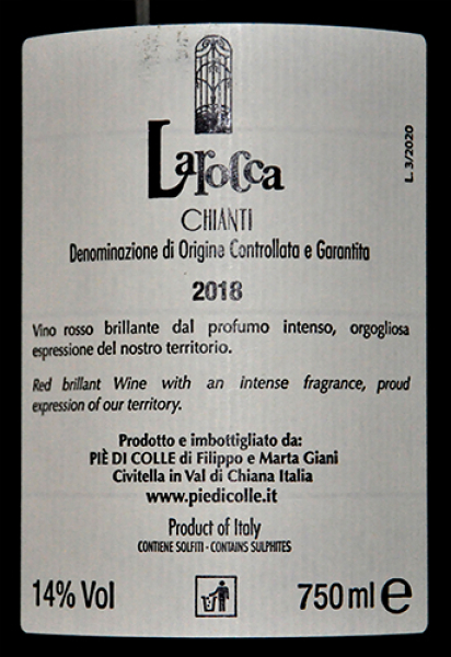 Etikett La Rocca Chianti DOCG 2012 - Piè di Colle